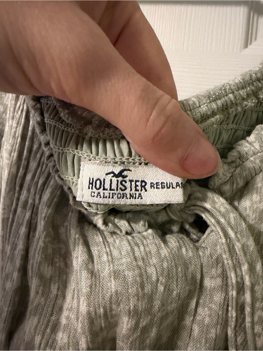Hollister Sage Green Smocked Waist Midi Dress - Picture 2 of 5